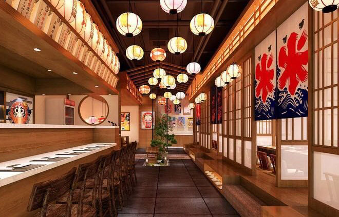 日式料理餐厅装修效果图，感受日式与新兴风格的碰撞